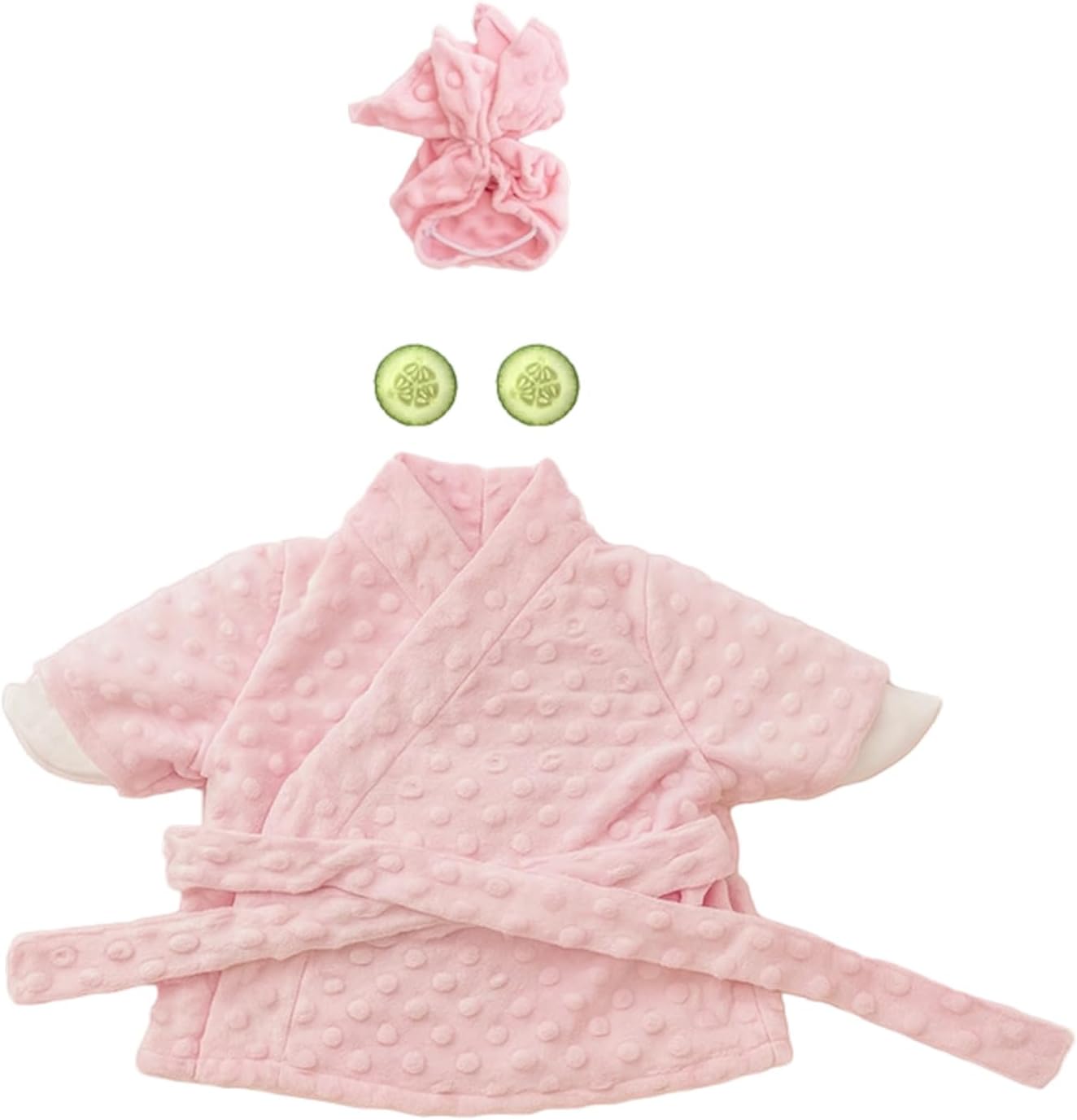 3Pcs Funny Soft Bathrobe with Cucumber Eyes for Porch Statue Outfit Garden Sculpture Attire
