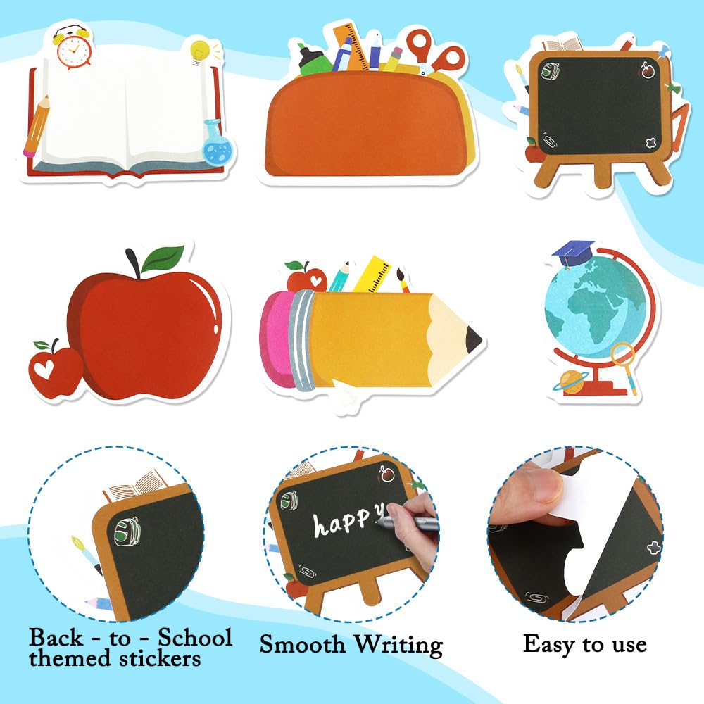 Haftnotizen, Notizblöcke, Schulbedarf für Kinder, Lehrer-Must-Haves, niedlich, selbstklebend, Bürobedarf, Lehrer-Post-It-Notizen für Büro, Schreibtisch, Tafel, Scrapbook, 6 Blöcke (Lehrer