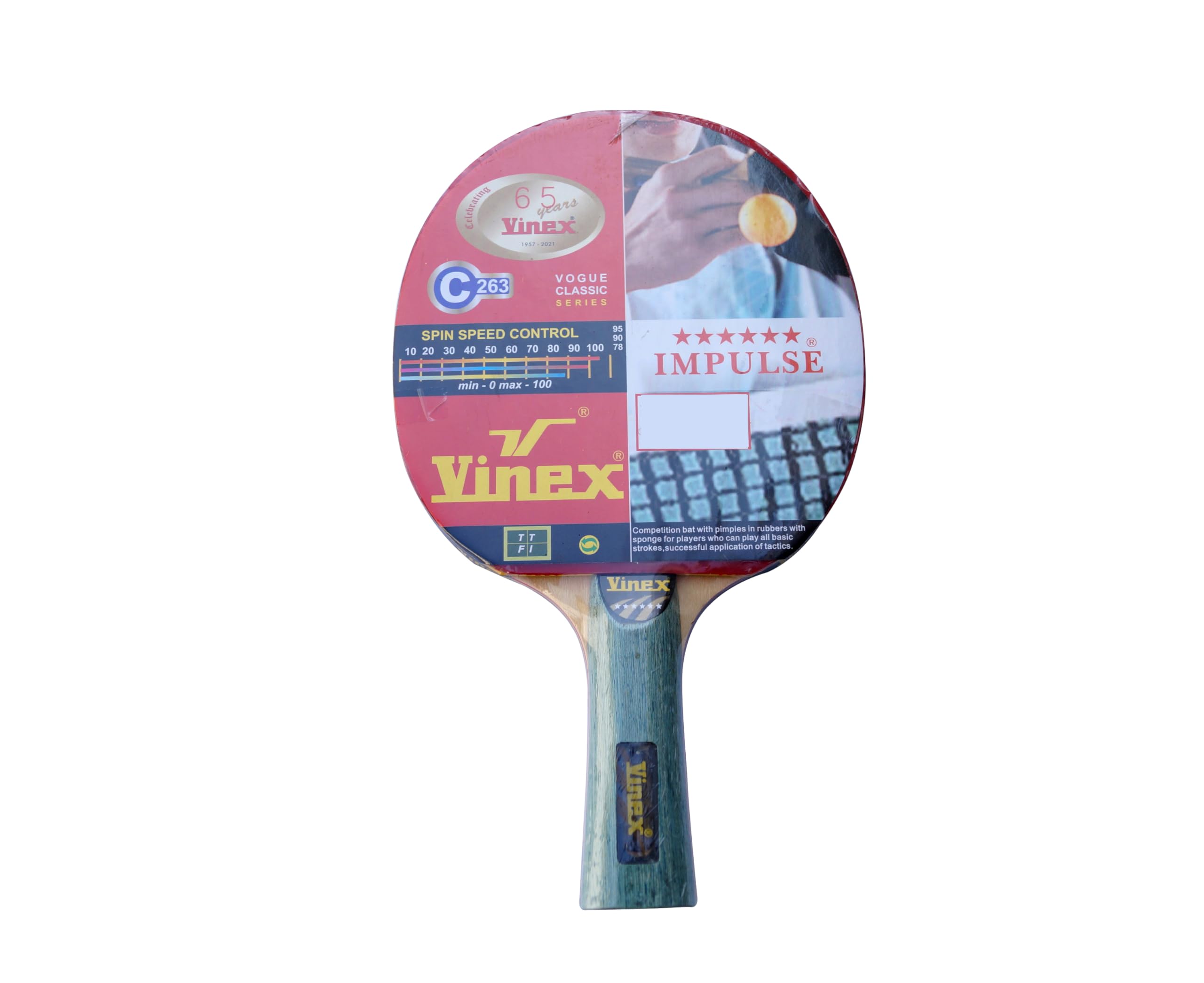 VINEX 6-Star Impulse Table Tennis Racquet | Anywhere-Everywhere