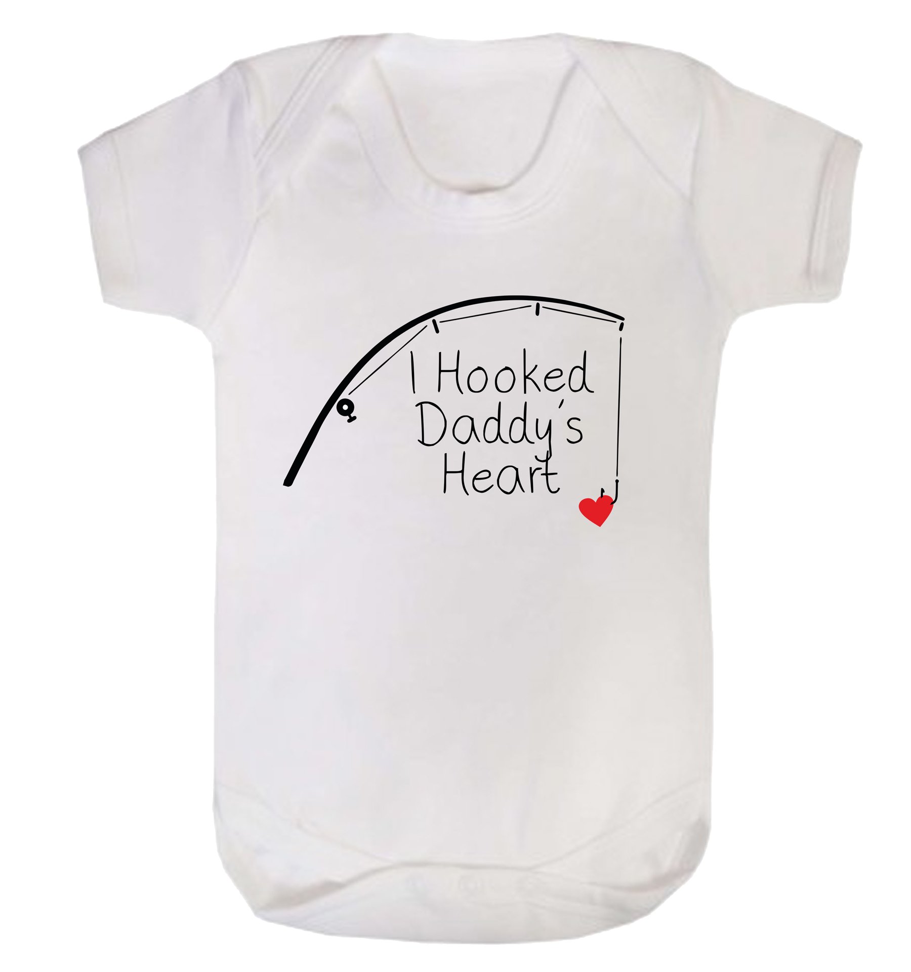 Reality Glitch White I Hooked Daddy's Heart Babygrow