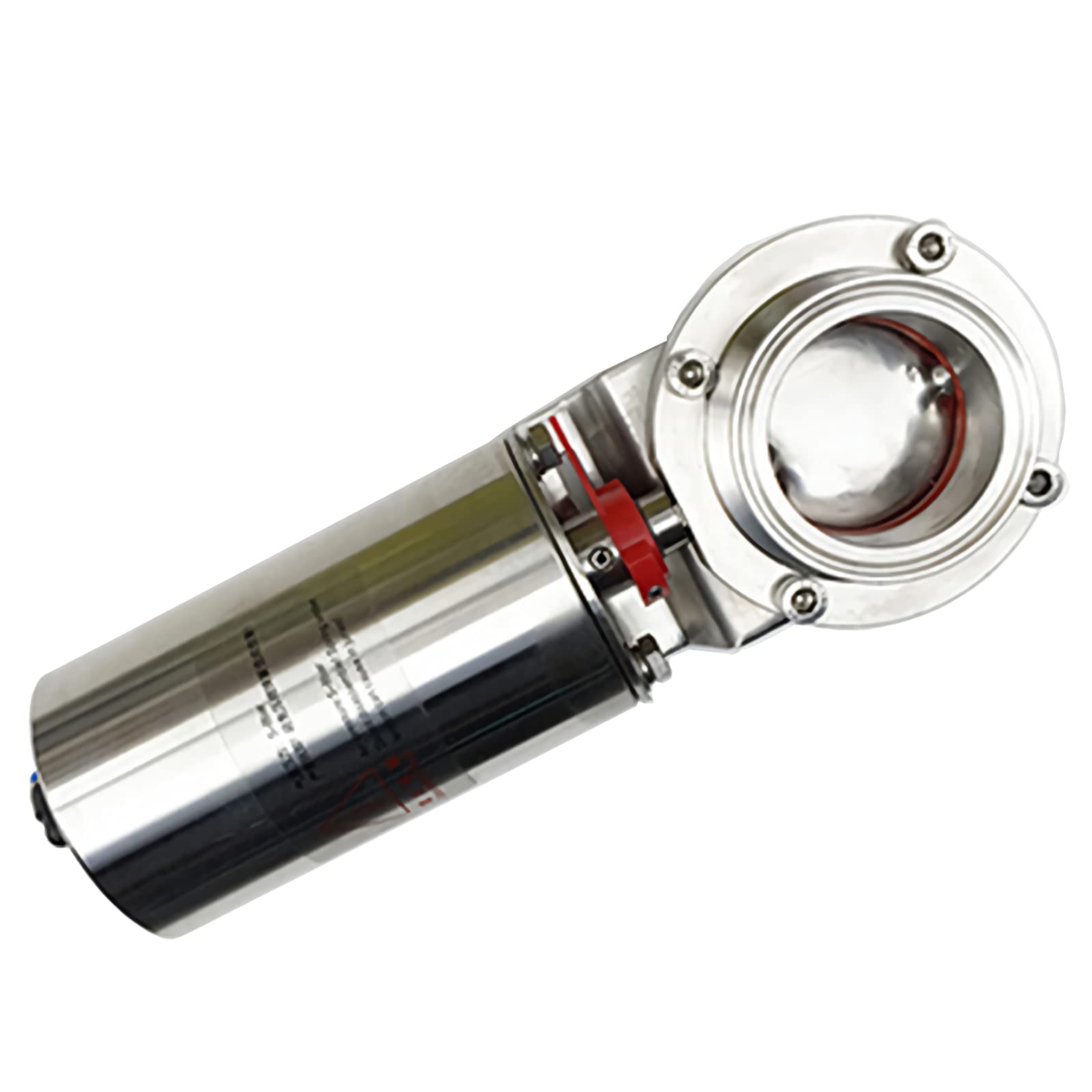 INTSUPERMAI Sanitary Butterfly Valve 2 inch / 51 mm Butterfly Valve Stainless Steel Pneumatic Actuator Valve Tri Clamp with Single Acting