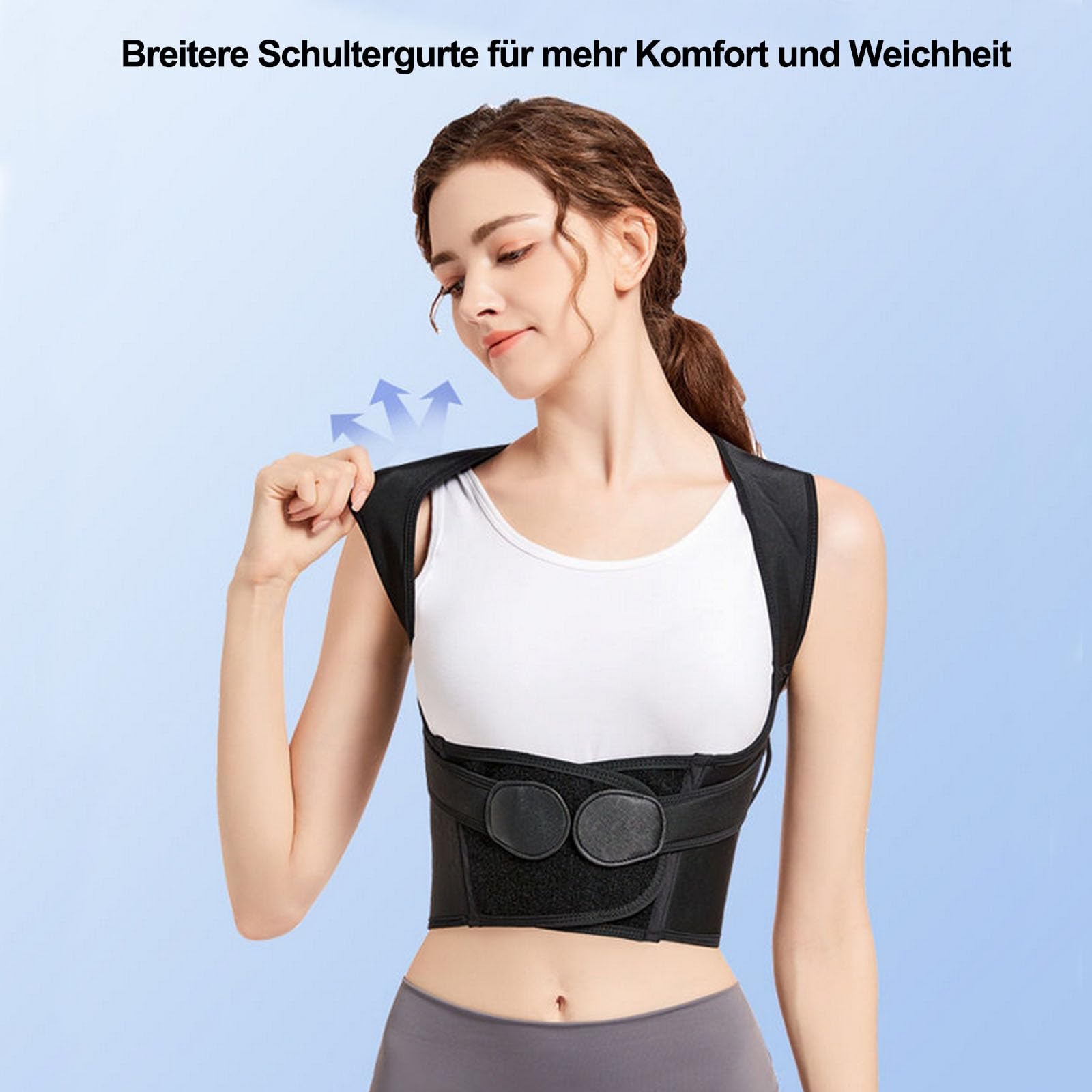 Haltery AlignFlex – dein Haltungstrainer，Rückenkorrekturgerät, stützt das Schlüsselbein und verbessert die Körperhaltung beim Sitzen, Stehen und Gehen