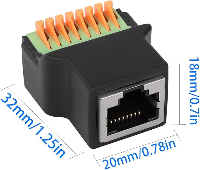 QIANRENON Adaptador RJ45 a 8 Pines Sin Soldadura, Hembra a 8P miniatura 7