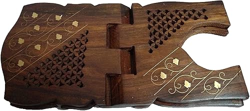 Miniatura 2 de Soporte de madera hecho a mano para la Biblia del Corán Geeta, soporte para libros de lectura, soporte plegable para oración religiosa, soporte de