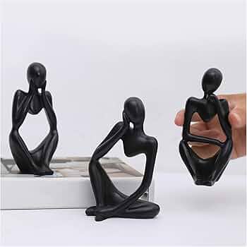 Amazon.co.jp: 3ピース 考える人の像 抽象彫刻 モダン 考える人 人体