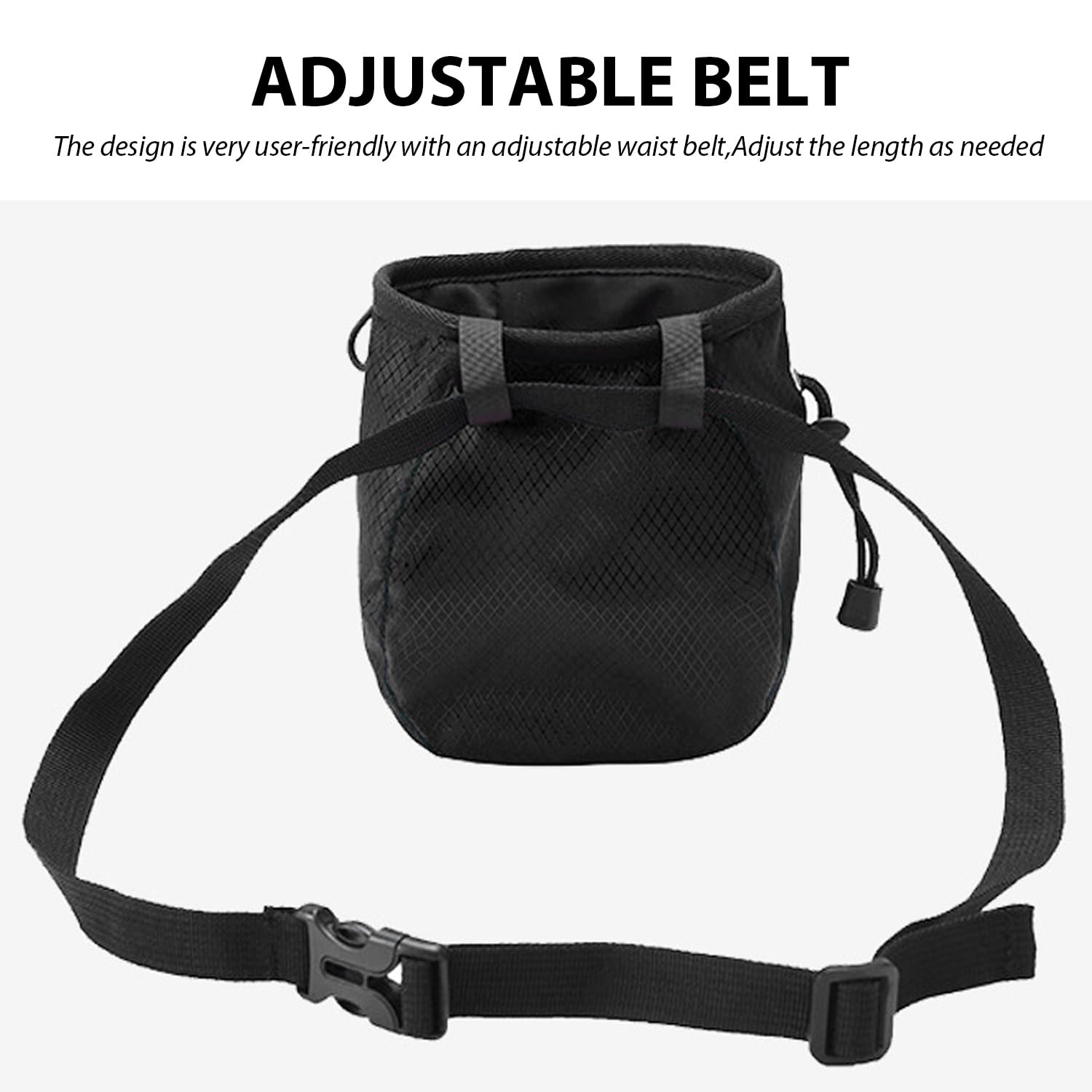 SLEEKEE Bolsa de Tiza Negra para Escalada con Hebilla de Metal, Equipo de Escalada Ajustable