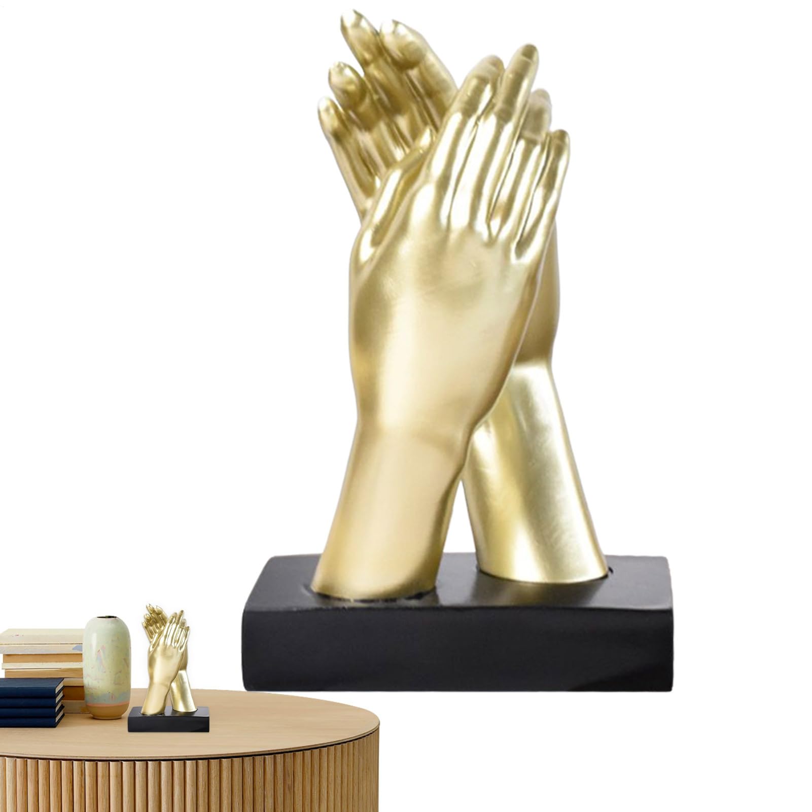 Sculpture de paume en résine moderne de 22 cm de hauteur pour décoration de table