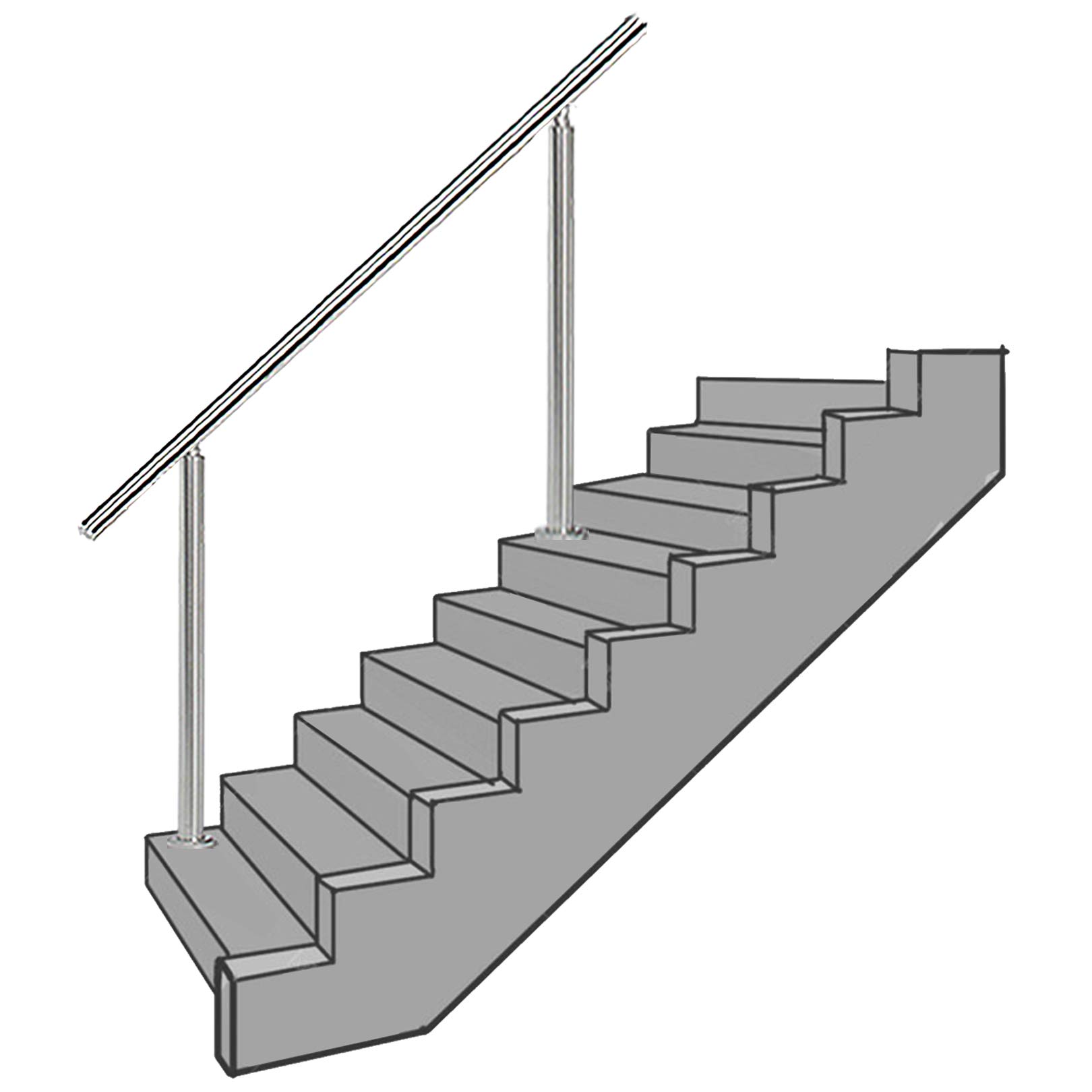 Rambarde d'escalier acier inoxydable 304 pour sécuriser vos pas sur marches intérieures extérieures