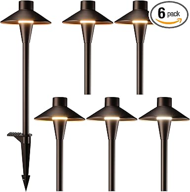 LEONLITE Update 5CCT Low Voltage Pathway Lights, 12-24V LED Landscape Path Light, 1800/2700/3000/4000/5000K, CRI90, IP65 Waterproof Landscape Lighting, Aluminum Housing, Oil Rubbed Bronze, Pack of 6