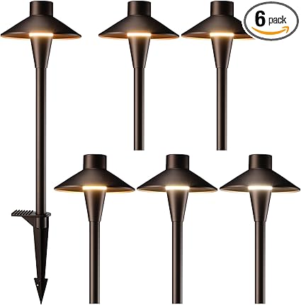 LEONLITE Update 5CCT Low Voltage Pathway Lights, 12-24V LED Landscape Path Light, 1800/2700/3000/4000/5000K, CRI90, IP65 Waterproof Landscape Lighting, Aluminum Housing, Oil Rubbed Bronze, Pack of 6