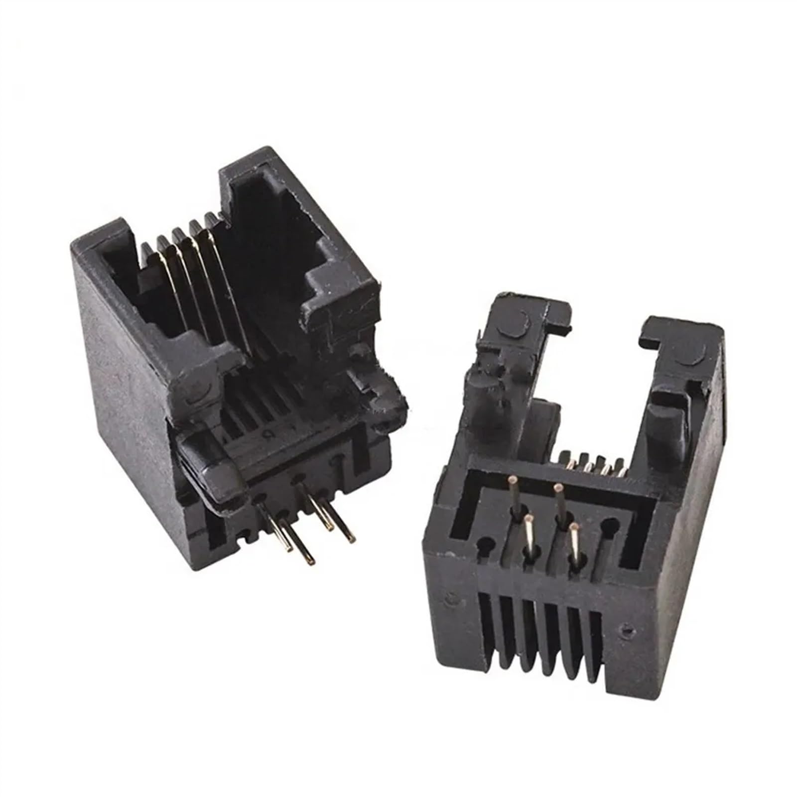 100 pz RJ11 4P4C 6P4C 6P6C 8P8C 95001 Presa telefonica Curva 90 gradi Femmina Jack Connettore PCB 4Pin 6Pin 8PIN Plastica (Color : 95001-4P4C)