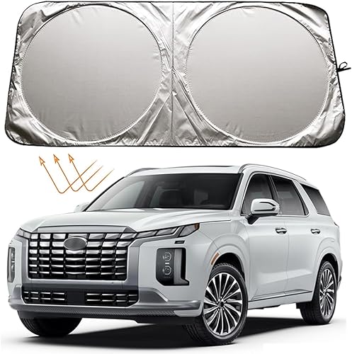 XHRING Parasol para parabrisas para Hyundai Palisade 2020-2025 Santa Cruz 2022-2025 Santa Fe 2001-2025 2026, accesorios para ventana delantera de