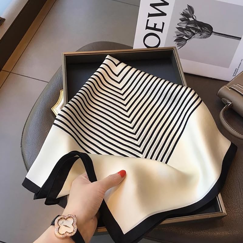 MEISEE 100% Pure Mulberry Silk Scarf 26" Square Scarf Neckerchief Headscarf Breathable Lightweight for Women Gift Packed4