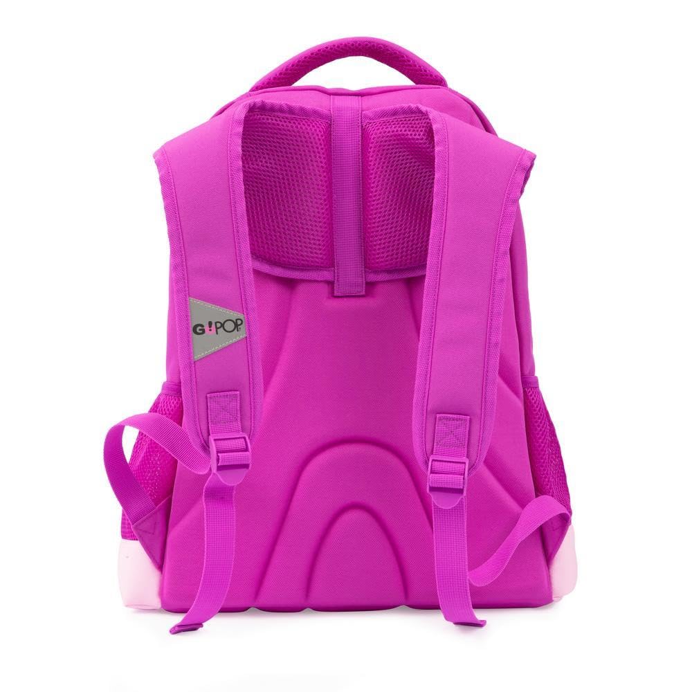 Go Pop - Zaino Modello Meowcorn, 3 Scomparti,Tasche Interne E Laterali Porta Borraccia, Schienale E Spallacci Imbottiti, Con Fascia Personalizzata E Pop Up, Lt 24, Dim 32x44x19, Scuola Elementare
