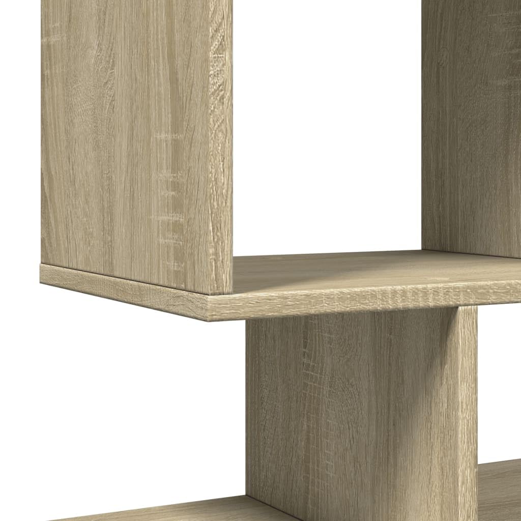 Regał na książki dąb Sonoma 92 x 29 x 112 cm, materiał drewnopochodny, 5 przegródek, uniwersalny organizer Cube do salonu, biura i sypialni