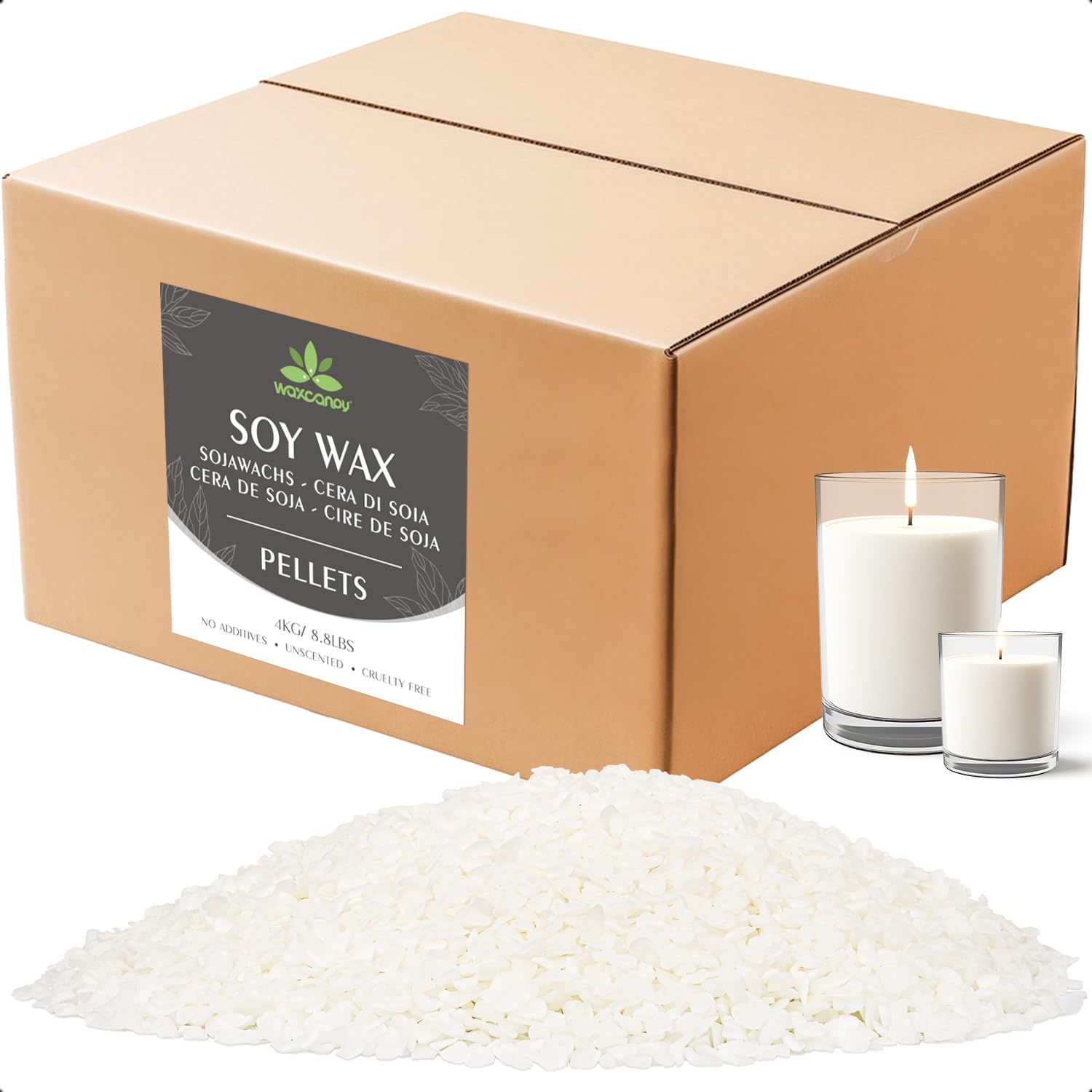 Sojawachs für Kerzen, Premium Kerzenwachs 5kg von Waxcanpy,kerzenwachs zum gießen, 100% Natürliches Öko Sojawachs für Kerzen