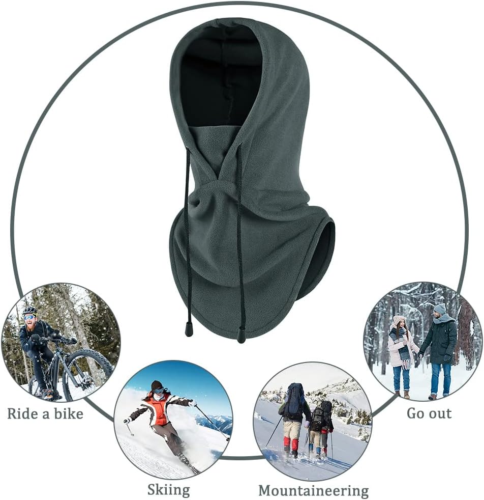 Qavctw 2 Pack Tactical Heavyweight Balaclava,Fleece Cold Weather Windproof Face Mask Ski Outdoor Sports Mask for Men Women - Image 8