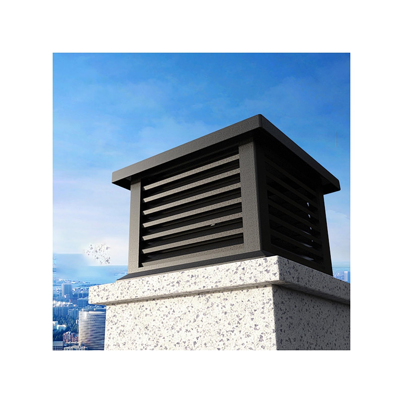 BHFLJSAQ Chimney Rain Caps,Easy Install Galvanized Steel Chimney Vent Pipe Cover - Rainproof & Windproof Flue Protector with Louvre Design for Outdoor Roof Vent (14x14 Inch / 35x35 cm)