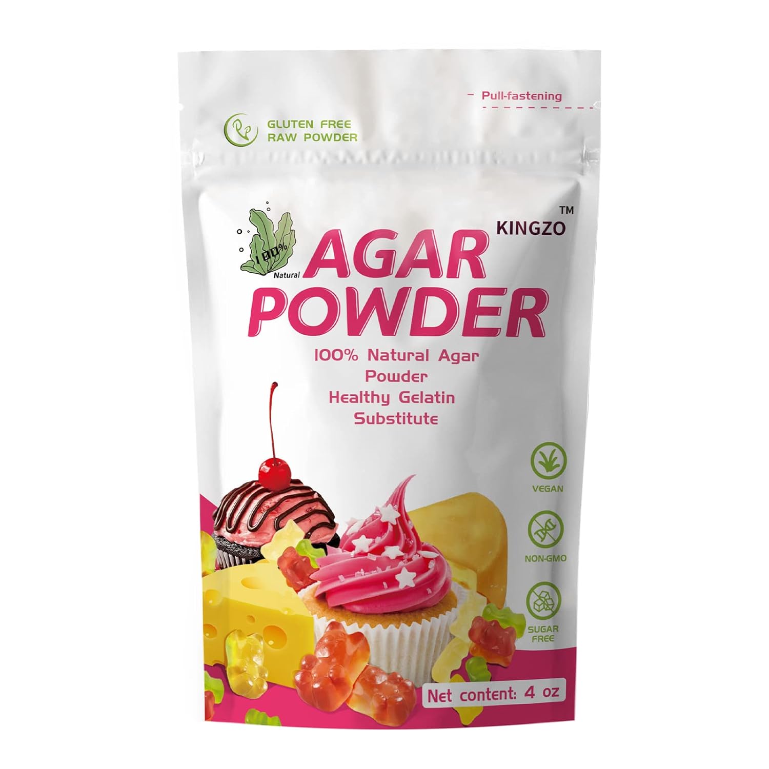 Agar Agar Powder 4 Oz, Vegan Gelatin Powder Substitute