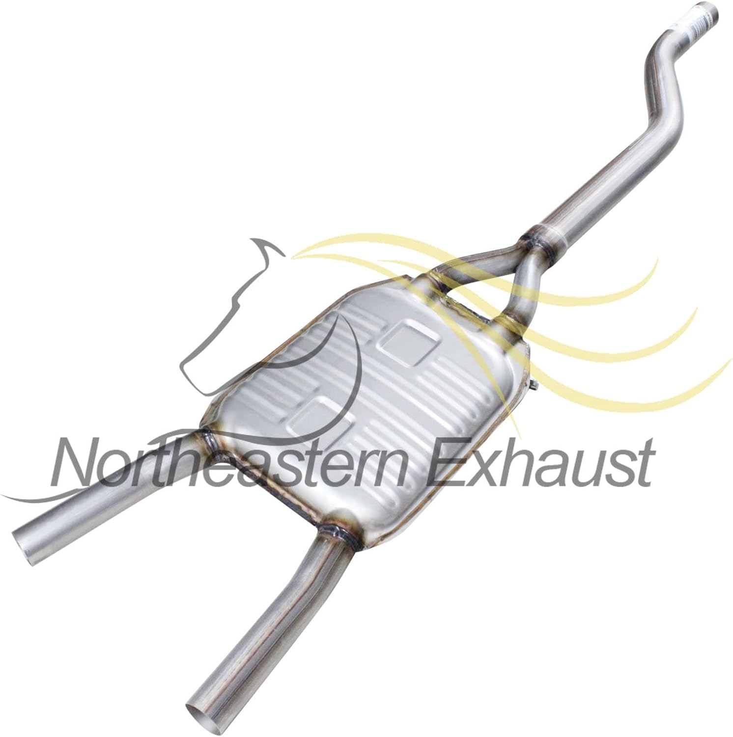 Exhaust Resonator Pipe Compatible for 2005-2009 Audi A4 Quattro 2.0L | Stainless Steel | Northeastern Exhaust | Free Sleeves Included | Automotive Replacement Part