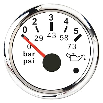 Boat Meter- Oil pressure Meter Automobile For Car Marine Boat Alarm Gauge Water Level Fuel Temperature 12V 24V Voltmeter Accessories Color Oil Press WS 0-10 Oil Press Ws 0