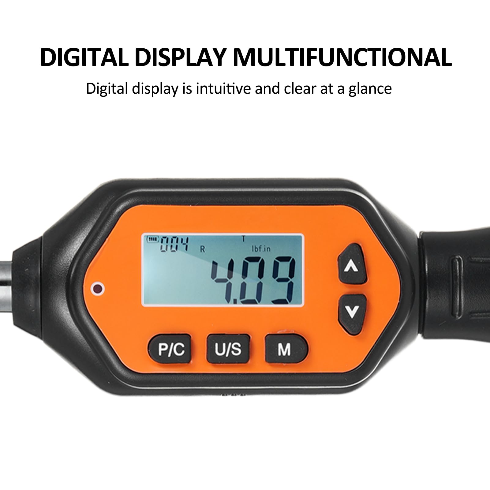 EWM-R-30 Llave dinamométrica digital de 1/4 pulgadas, llave dinamométrica digital portátil de mano, pantalla grande con luz de fondo, sonido LED, alarma LED en tiempo real, modo preestablecido, 3