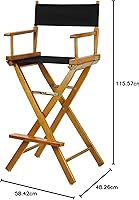 Vista 156 de Casual Home - Silla de director de 30 in, marco blanco, con lona color blanco, altura de barra