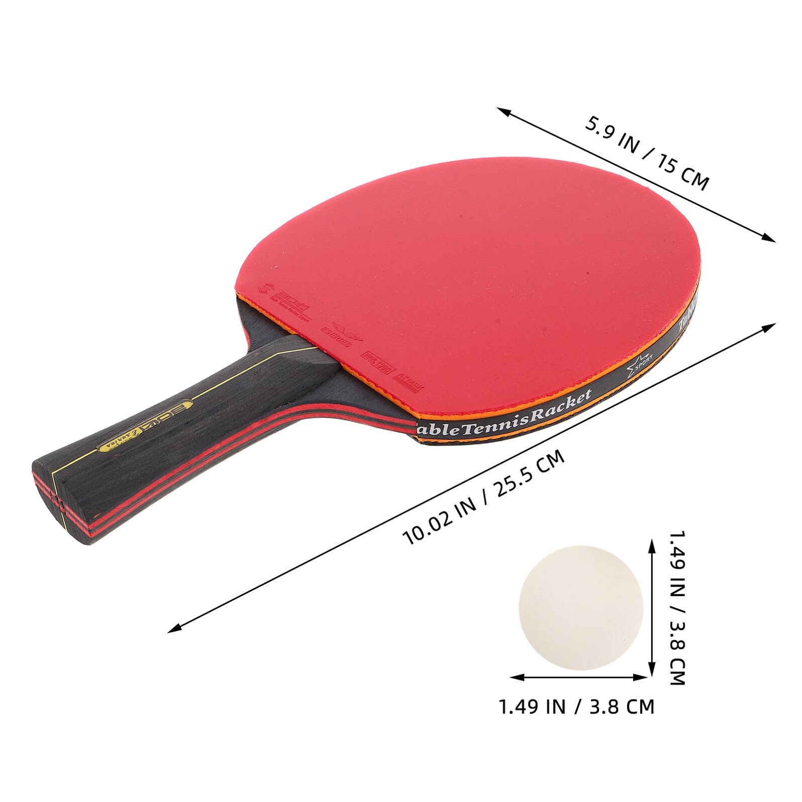 Set Racchette da Tennis da Tavolo in Legno con Manico lungo e Corto Kit Portatile con 3 Palline per Allenamento Studenti Attrezzatura Sportiva Indoor e Outdoor per Famiglia e