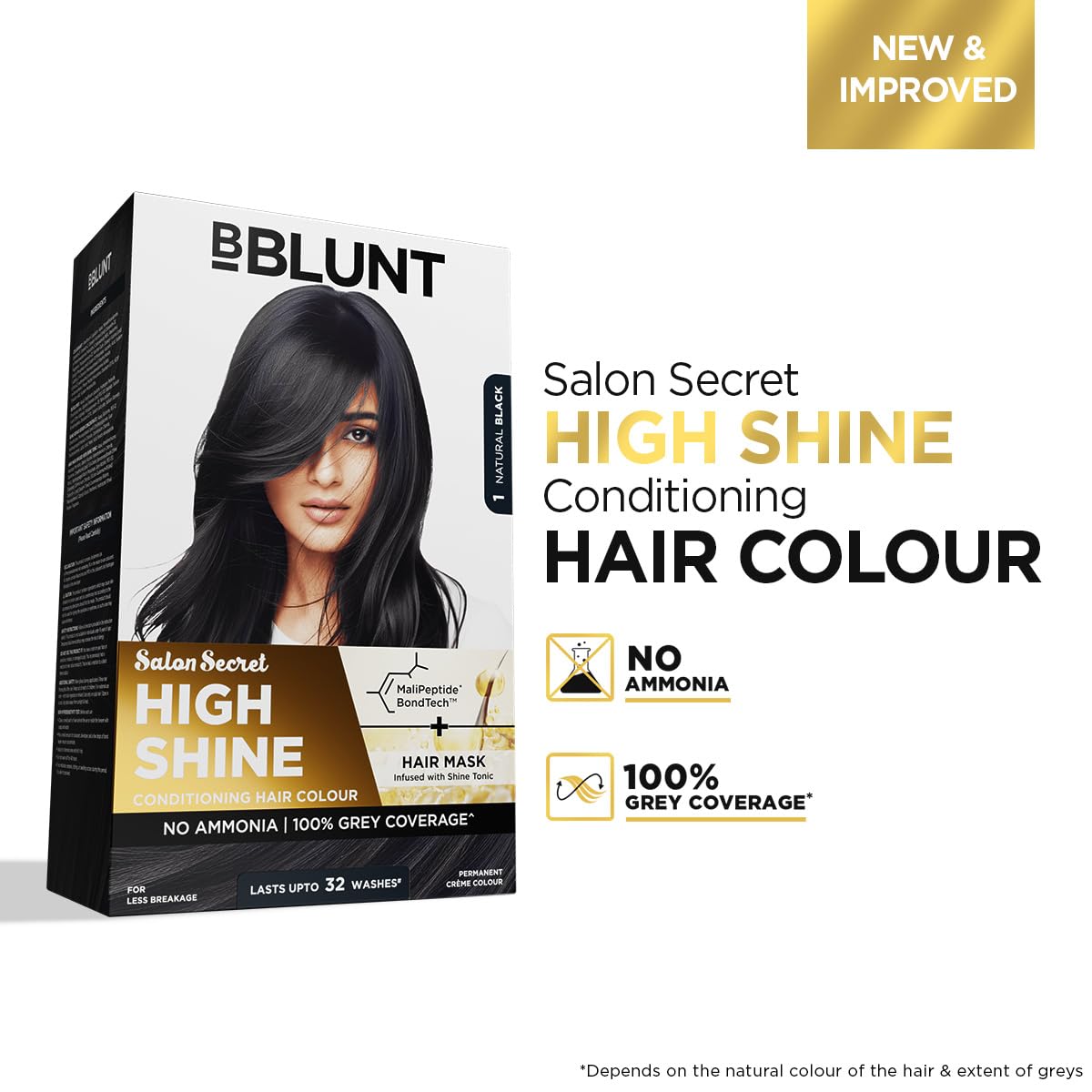 BBLUNT Salon Secret Black Hair Colour - 100% Grey Coverage -2