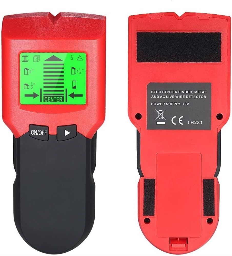 Detector de Pared, escáner de Pared eléctrico 5 en 1, Sensor de Vigas con Advertencia de Sonido y Pantalla LCD Digital for detección de Vigas, Madera, Metal y Cables de CA Vivos