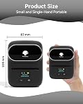 Phomemo Label Printer - M110 Label Maker with 3 Tapes, Mini Portable Barcode Label Printer for Retail, Address, Barcode, Home, for PC/Mac, iOS/Android, Ebony Black