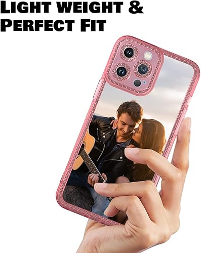 Miniatura 6 de Funda brillante personalizada para iPhone 14 13 Pro Max Mini 12 Se 2020 2022 11 X XS XR 8 7 Plus, cubierta de teléfono rosa TPU para niñas y mujeres