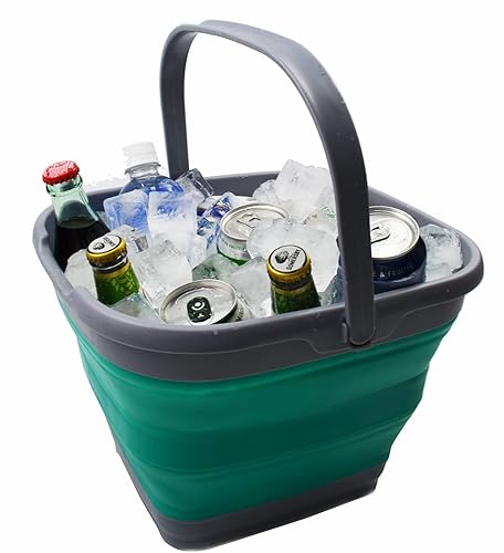 Miniatura 7 de SAMMART Juego de 2 cestas rectangulares plegables de 10 litros (2.6 galones) (ángel de mar + naranja, 2)