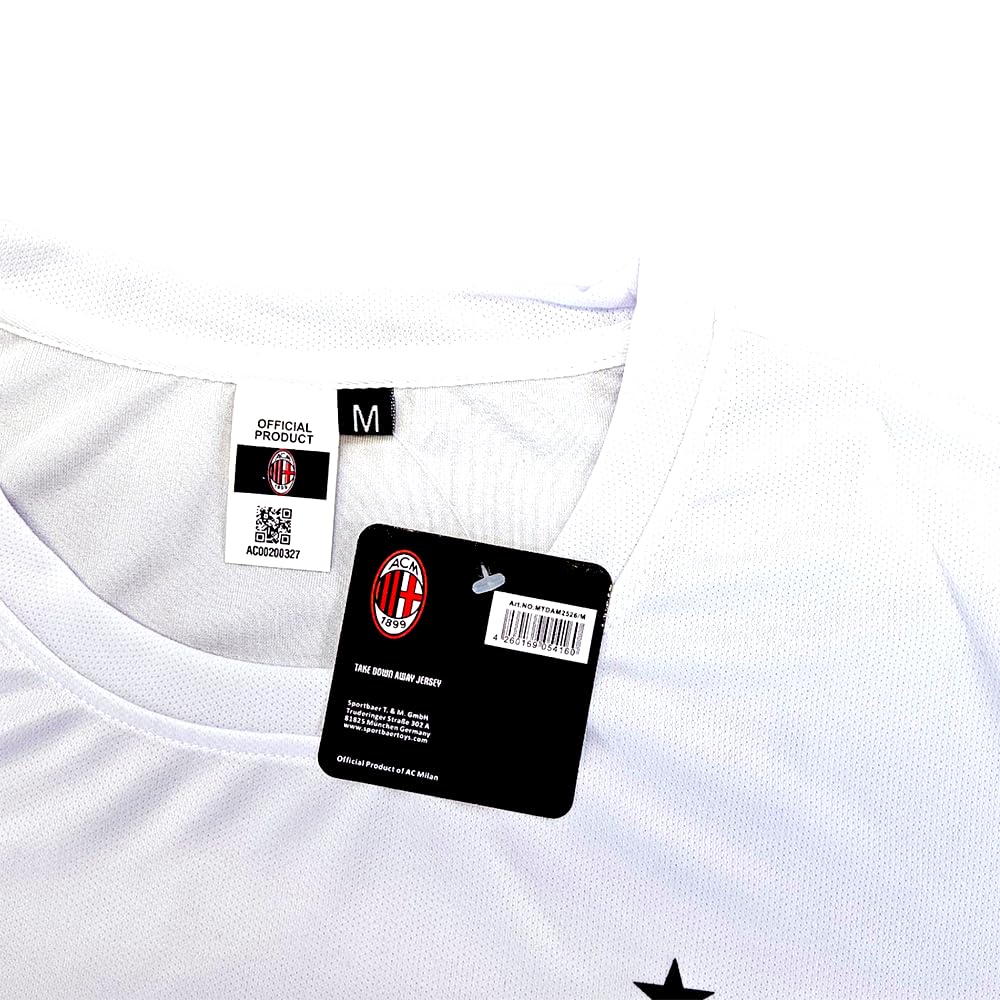 AC Milan | Maglia Replica Ufficiale | Personalizzabile con Nome e Numero | Taglie da 4Y a XXL | 100% Poliestere | Spedizione 24h | Rosso, Nero