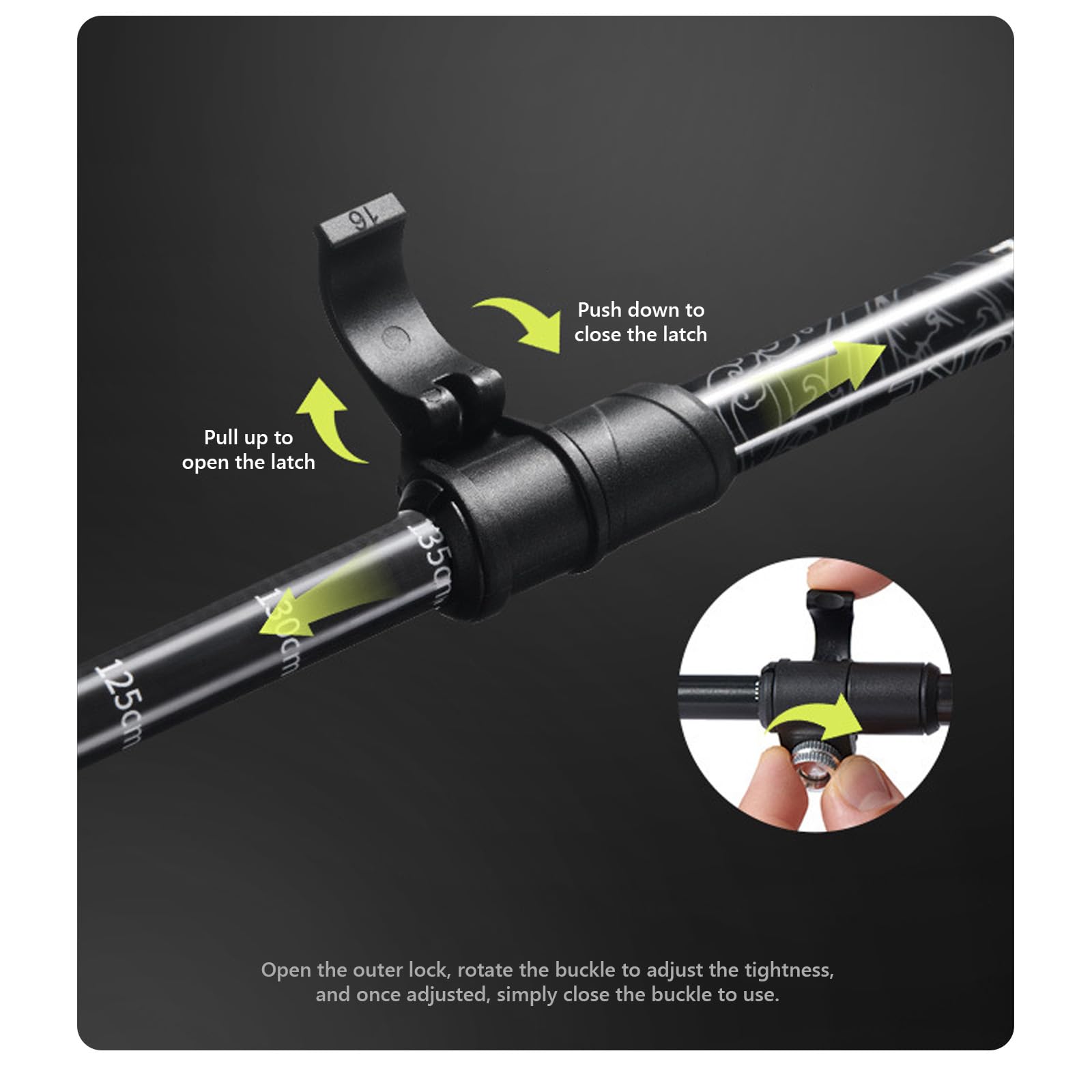 Wanderstöcke, Nordic Walking Stöcke, Teleskop, Ultraleichte Trekkingstöcke, Mit Gummipuffer-Set, Verstellbar, Wanderstöcke Aus Carbonfaser, Spitzen Aus Carbon-Wolfram-Stahl, 2er-Set