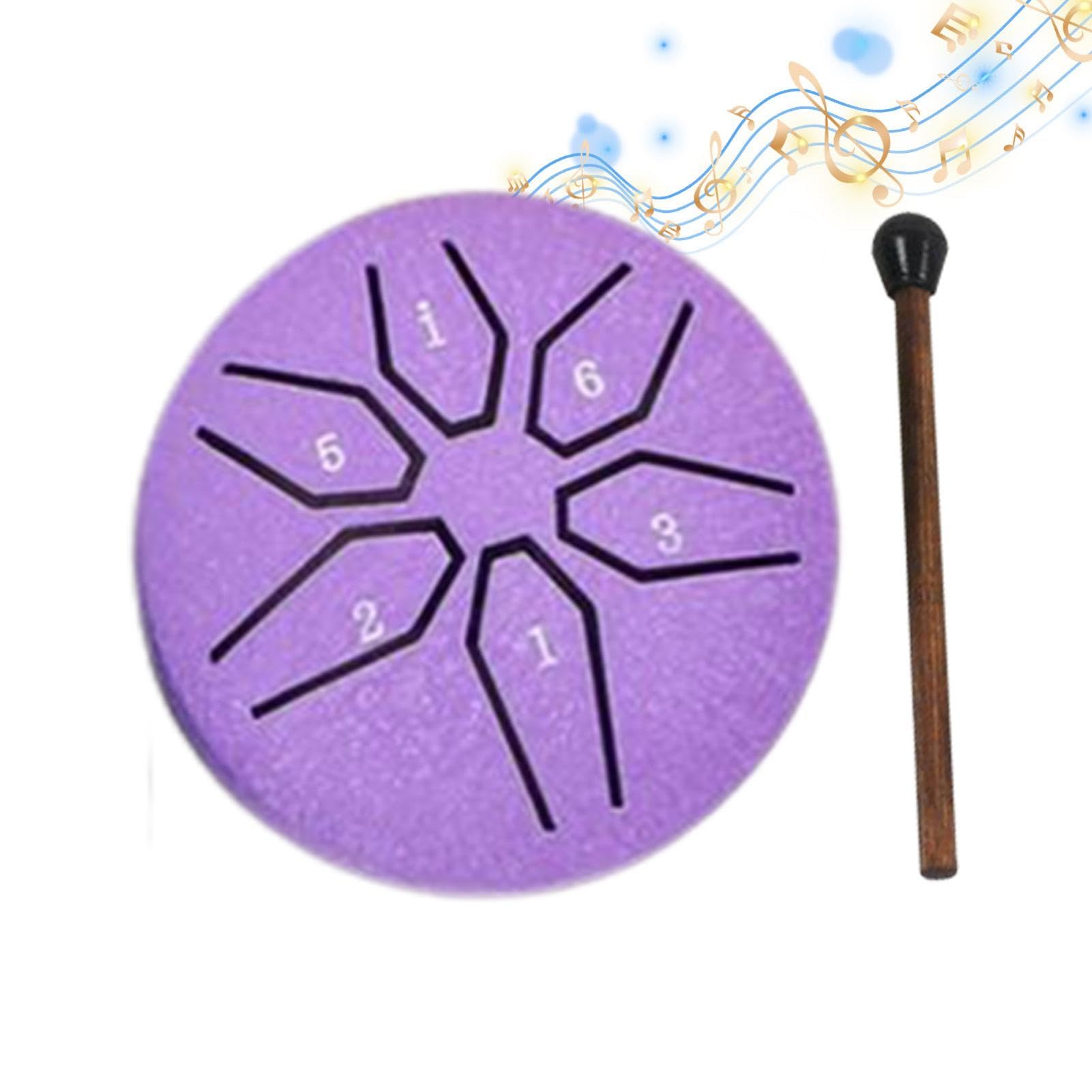 Miini - Tamburo portatile per rullante in acciaio, percussioni tascabili compatte in metallo, 6 toni, strumento musicale, campana, 7,6 cm, strumento musicale tascabile in metallo per tutte le