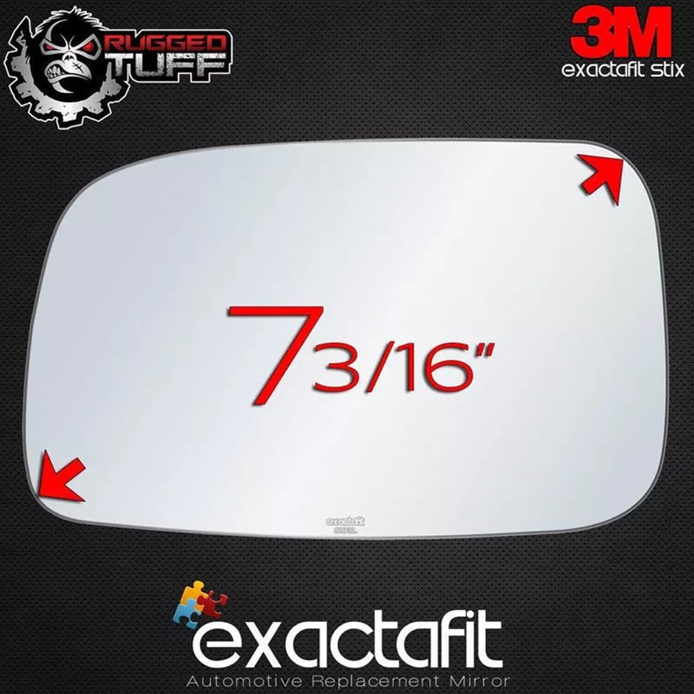 exactafit 8193L Driver Side Mirror Glass Replacement Repair Compatible With 2005-2010 Scion tC, 2006 Scion xA