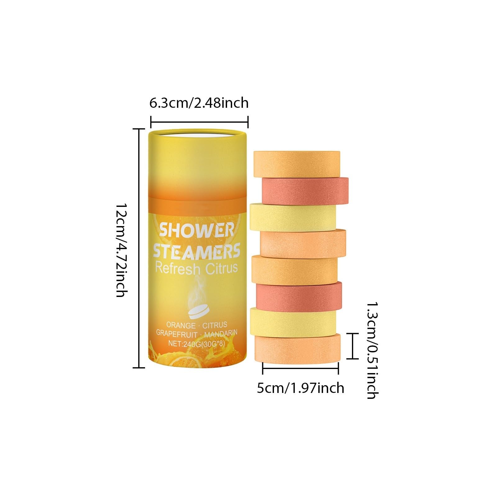 Pastilles de douche d'aromathérapie : lutter contre la fatigue avec parfum à l'huile SNh220 (jaune, 5 x 1,3 cm)