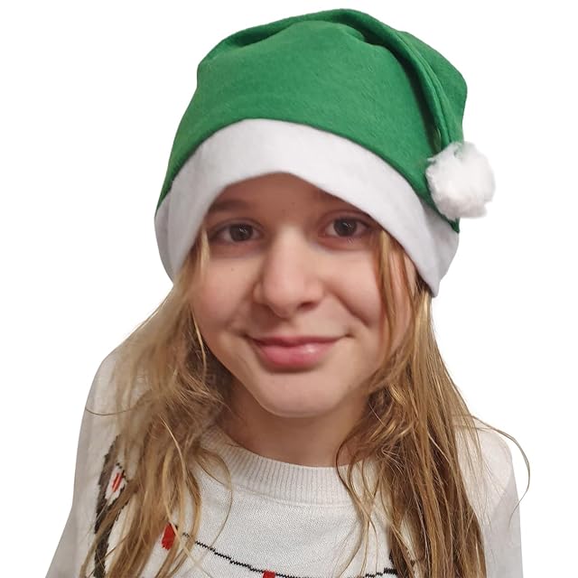 Foto 8 de 8 de Lote de 2 Gorros de Navidad Gorro de Invierno Papá Noel Felices verde