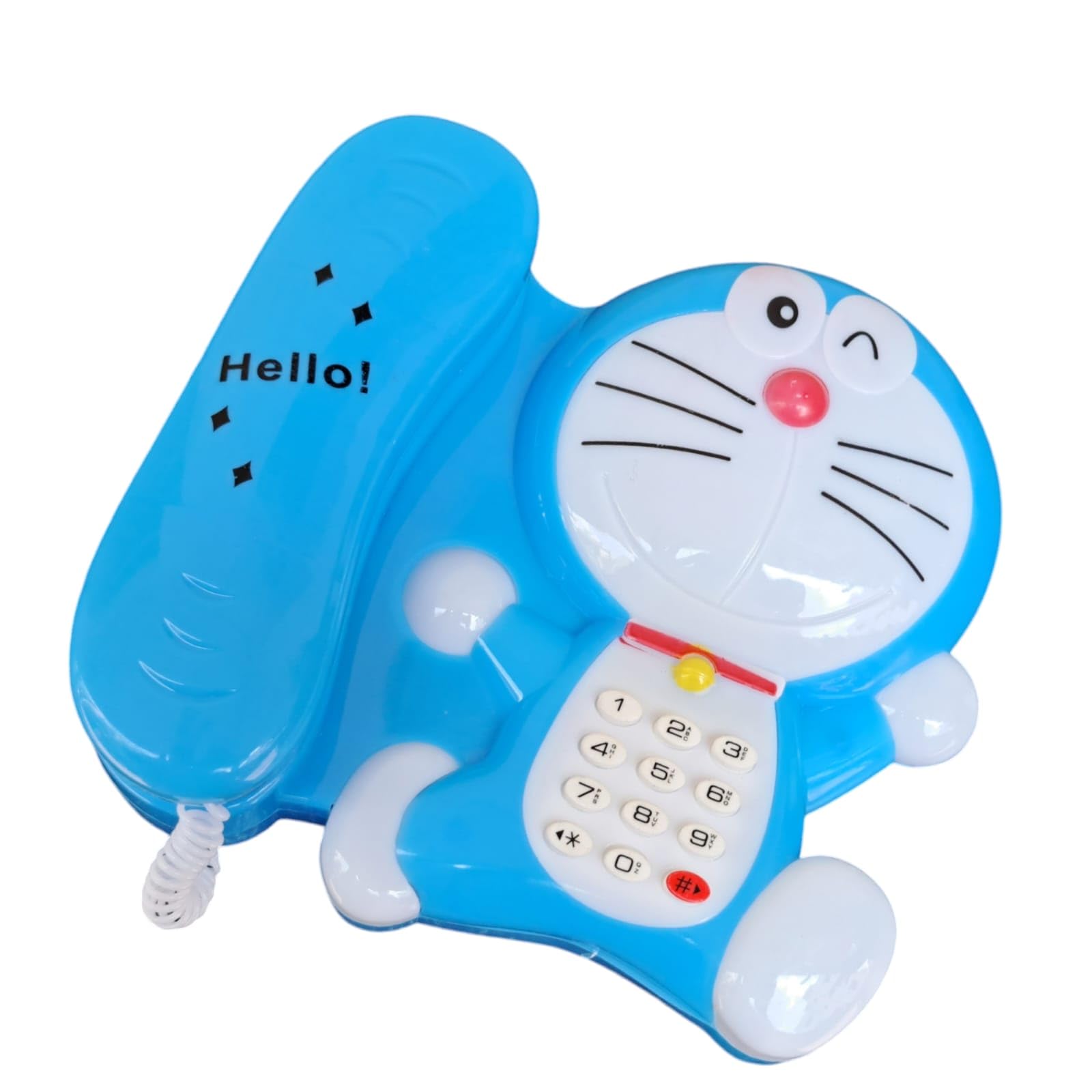 JNiL Brings Musical Cartoon Toy for Baby Kids/Battery Operated (Ages 3 Year +)/ Telephone Toy, Assorted Colours (Sky Blue)