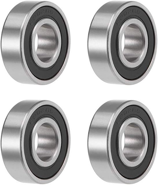 sourcing map 6202-2RS Deep Groove Ball Bearings Z2 15mm X 35mm X 11mm Double Shielded Carbon Steel 4pcs