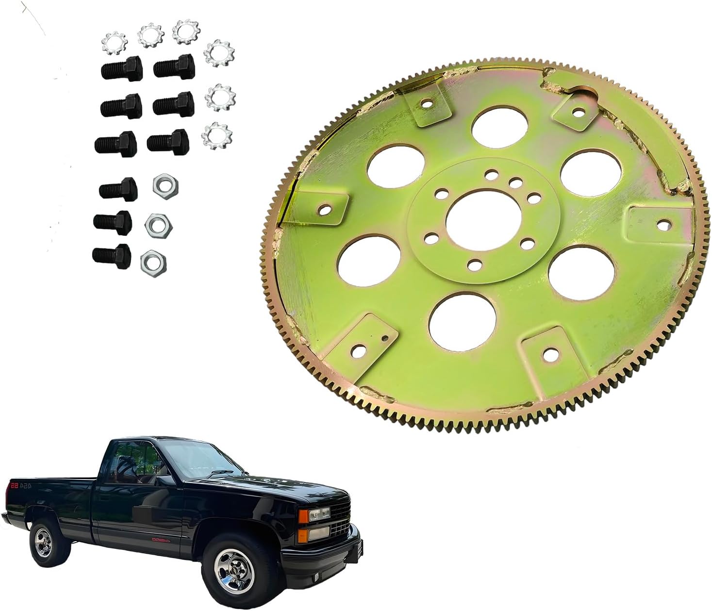 1845400 Flexplate 168 Teeth, Steel SFI-Rated for Chevy 454 1970-90，External Balance 168 Teeth and Bolts Kit