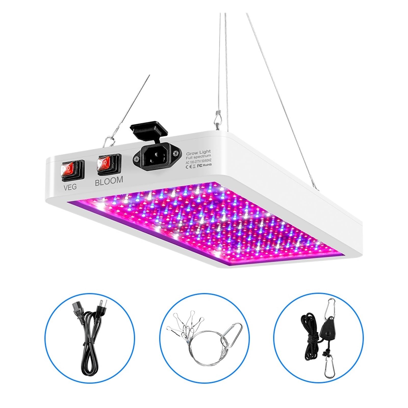 Coltiva la luce Lampada a spettro completo a LED for piante Illuminazione Lampadina for crescita Piantine for interni Tenda for crescita di fiori per serra(2000W 312leds)