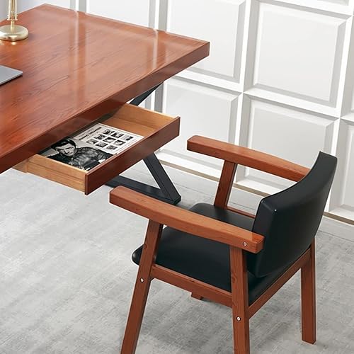 Miniatura 4 de Escritorio de madera maciza para computadora de oficina en casa, con cajón, escritorio moderno de PC, estación de trabajo, escritorio de juego,