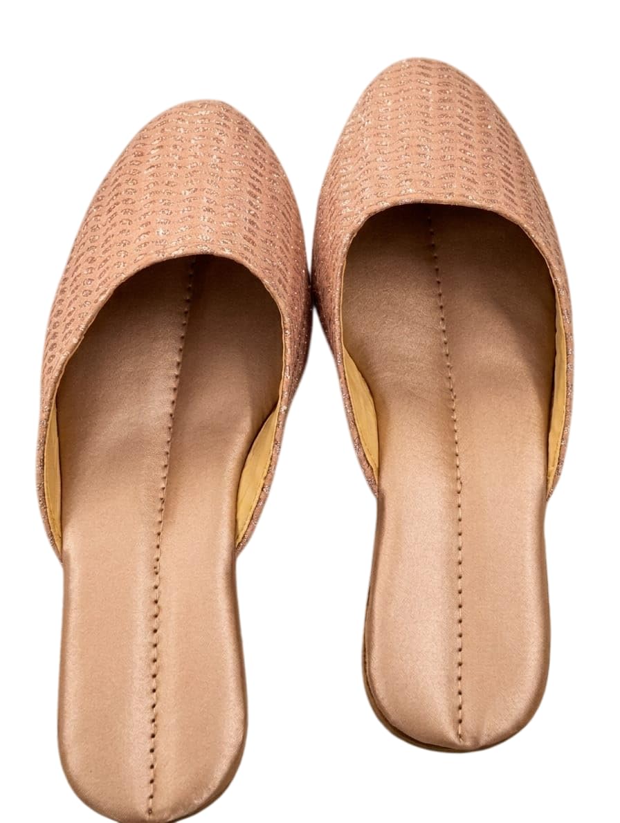 Women's Ethnic Jutti Flats for Women | Traditional Slip-On Mojari Footwear | Glitter Embroidered Jutti | Comfortable Lightweight Flat Shoes for Girls & Women-image-25