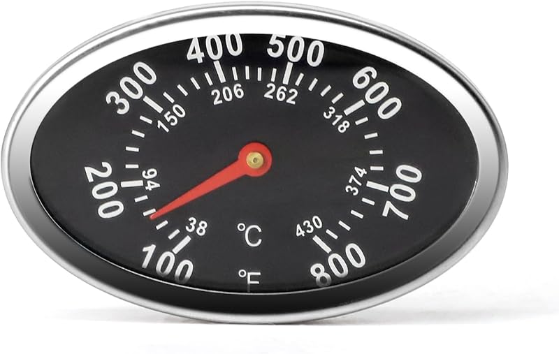 Termómetro de tapa Indicador de calor de parrilla de gas Reemplazo para Grillmaster Nexgrill 720-0697, 720-0737 Piezas de repuesto, Medidor de temperatura de parrilla de barbacoa para Nexgrill 720-0830H, 720-0888, Charmglow