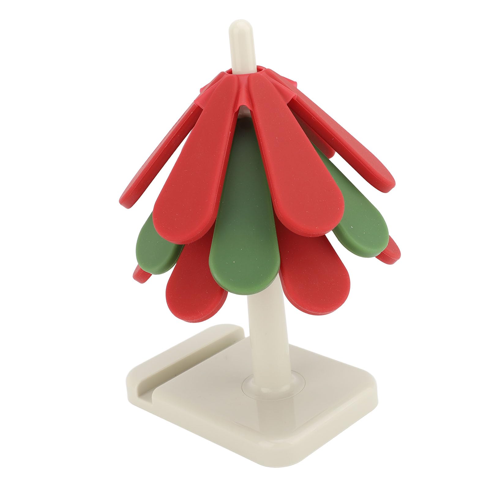 Set Sottopentola a Forma di Albero Sottobicchiere in Silicone Pieghevole Resistente Al Calore con Supporto in ABS 3 Pezzi Sottobicchieri Antiscottatura per Piatti Caldi Pentole Tazze
