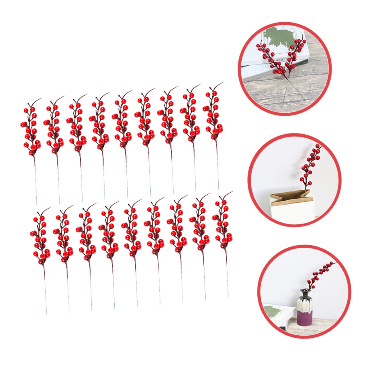 Cabilock 3 Set Bacche Artificiali Christmas Tree Decorations Decorazioni Natalizie Ornamenti Scintillanti Decorazioni Artificiali Natalizie Decorazioni Per L'albero Di Natale 20 Pezzi * 3