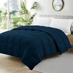 Edredom Ecopluma Toque de Pluma Solteiro 160 X 240 Marinho Camesa