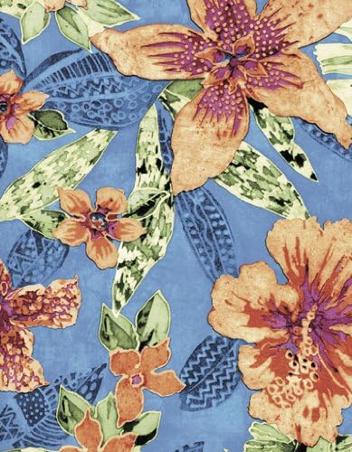 Tropical Flowers Series 6122 Amazon River Vinyl Tablecloth 54" X 75' Roll